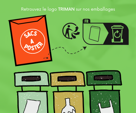 logo Triman sur Sacs à Poster